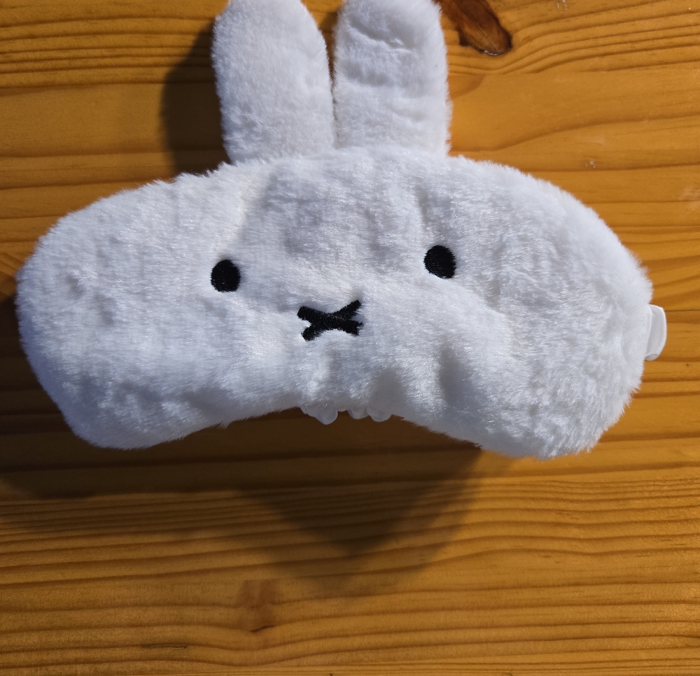 Miffy Inspired White Plush Bunny Eye Mask